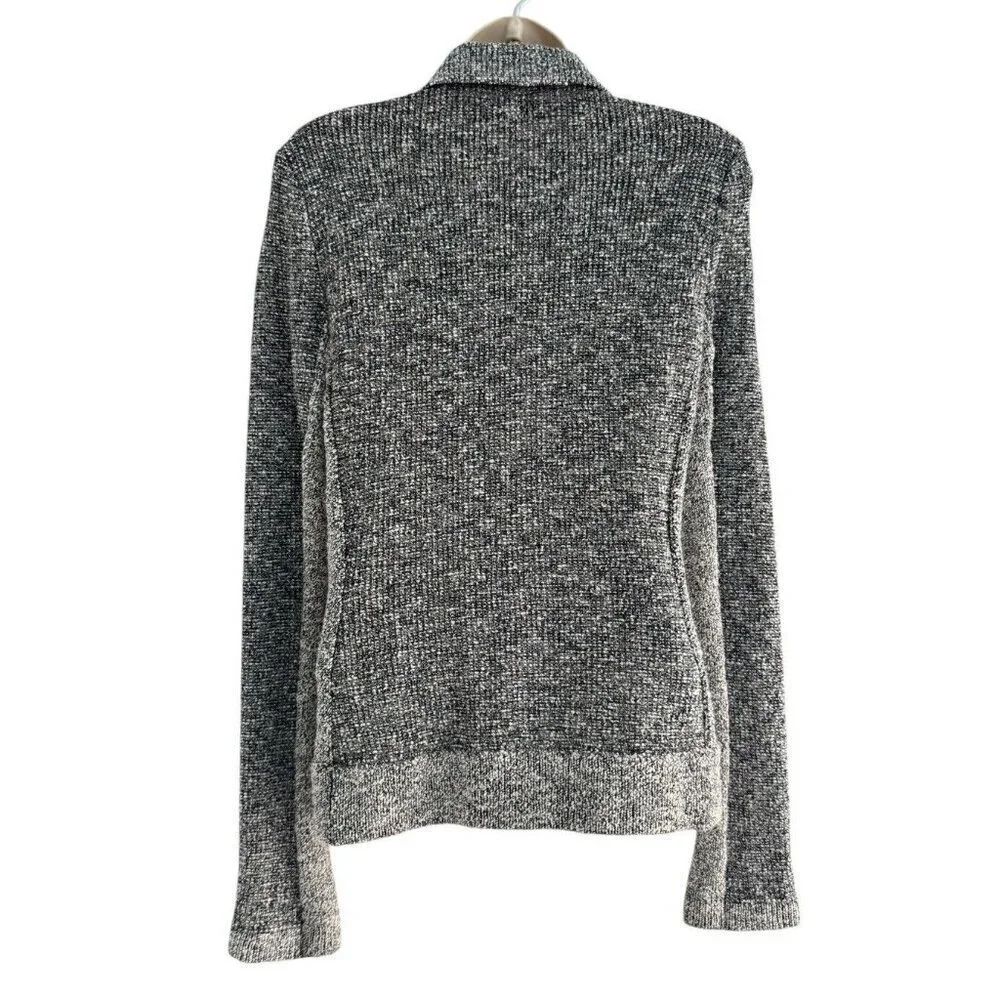 Rag & Bone Hart Tweed Biker Moto Black White Asymmetric Zip Knit Pockets S